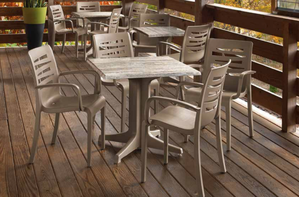 Grosfillex Brand Molded Melamine Tables