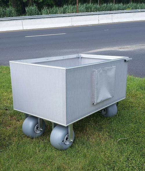 Beach cube cart for a variety of purposes and applications, from towels to umbrellas to small chairs