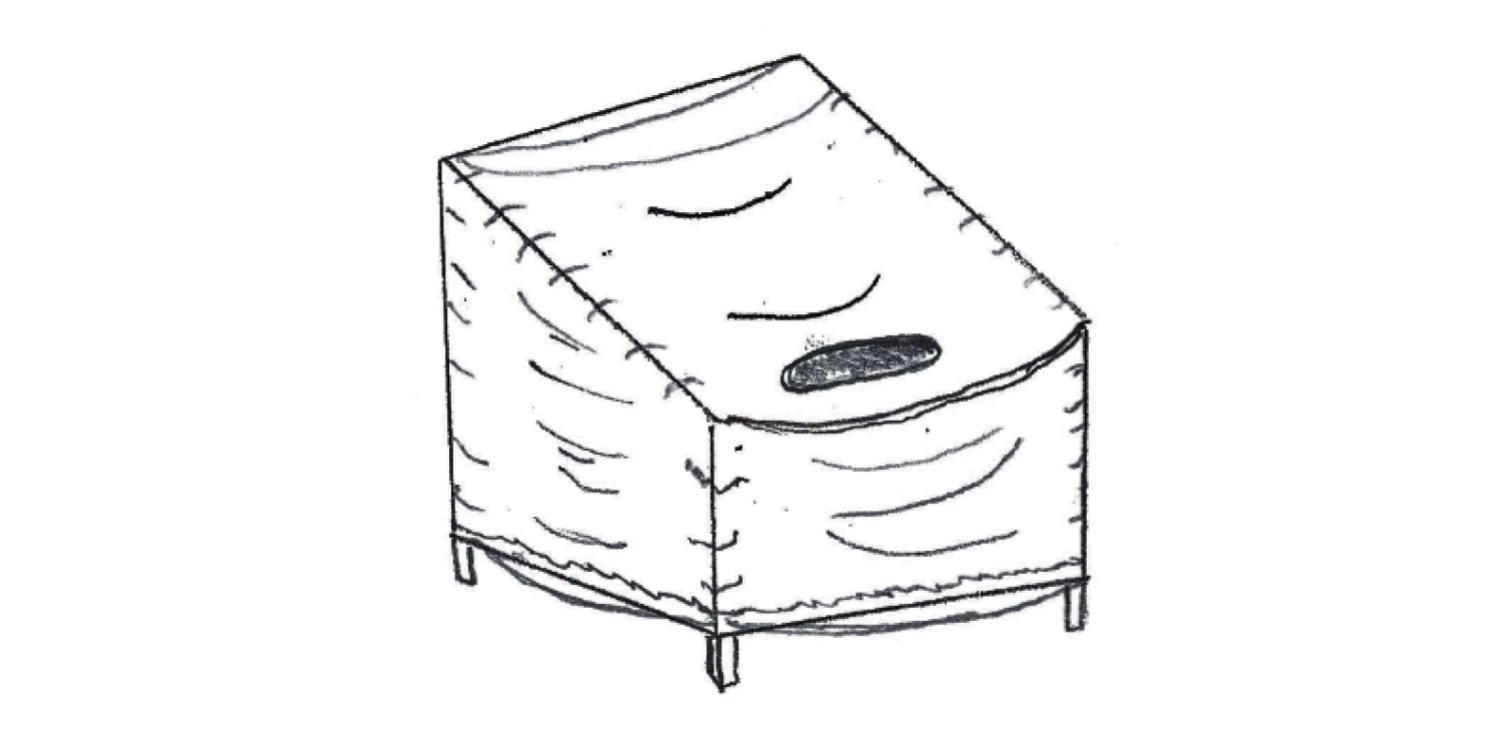 Covered chair with low points